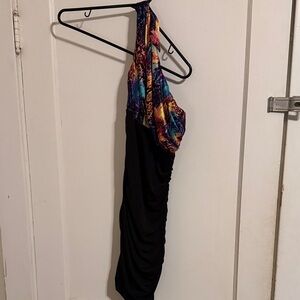 Speechless Multicolor and Black Asymmetrical Dress